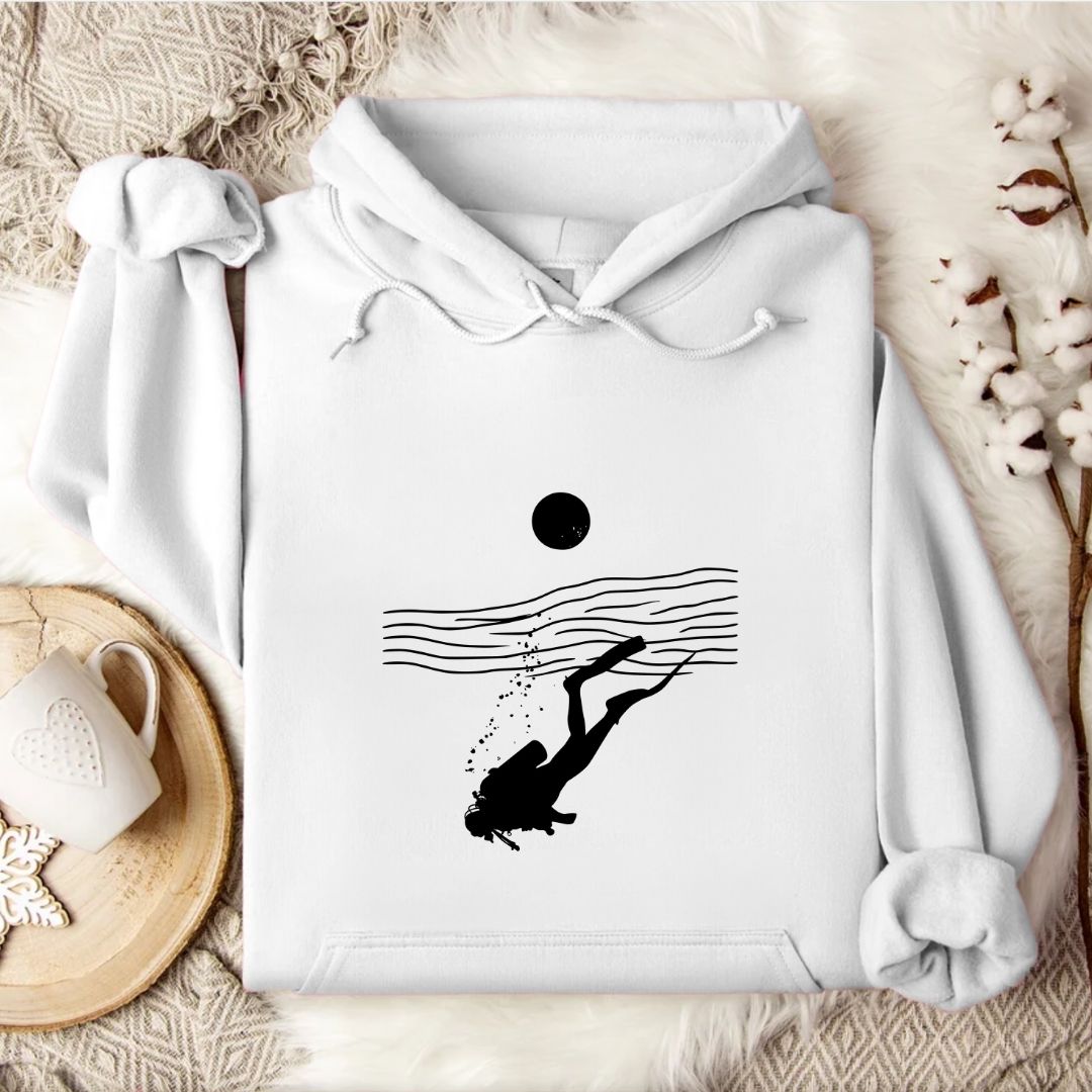 Scuba Diving Line Art Hoodie