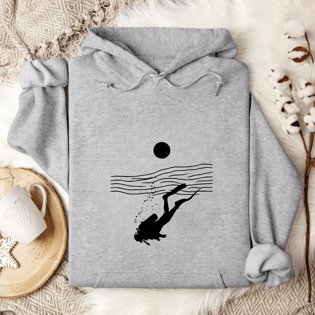 Scuba Diving Line Art Hoodie