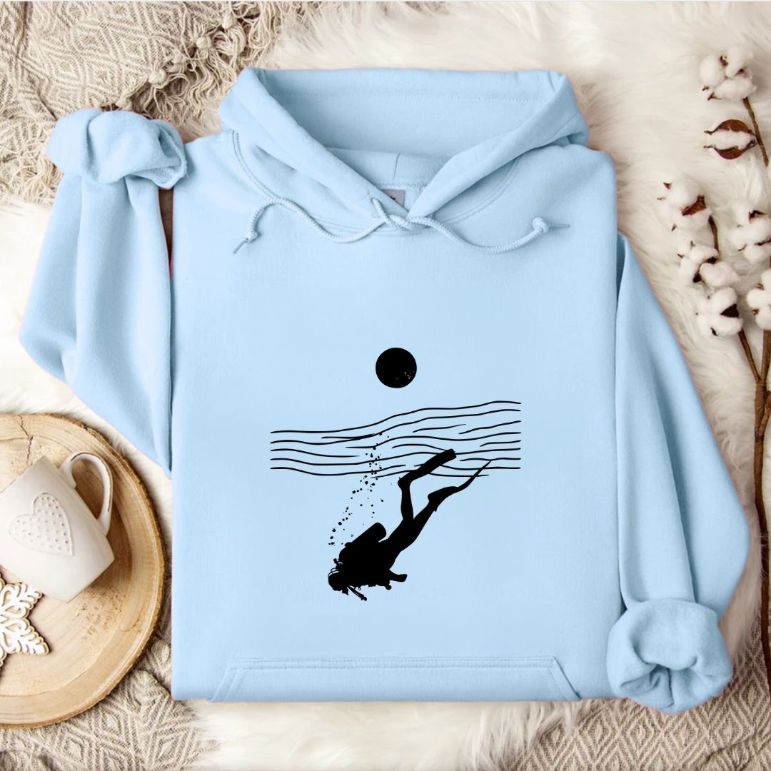 Scuba Diving Line Art Hoodie