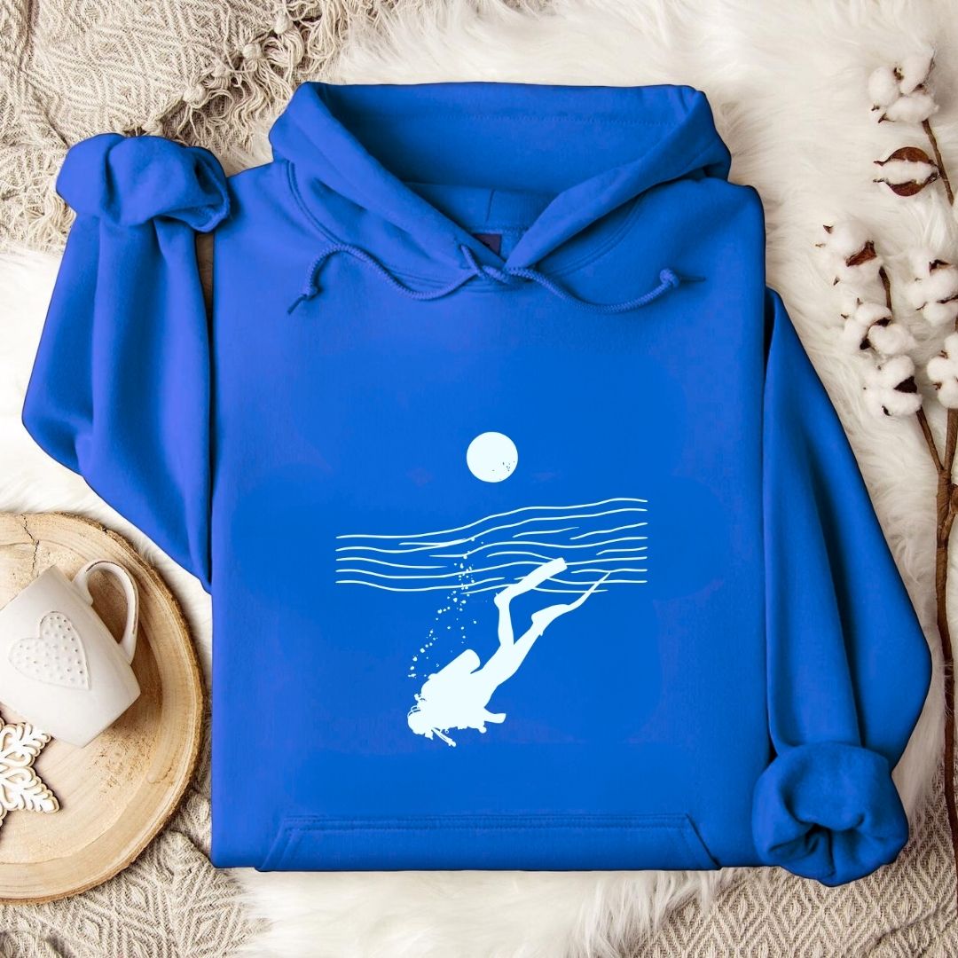 Scuba Diving Line Art Hoodie