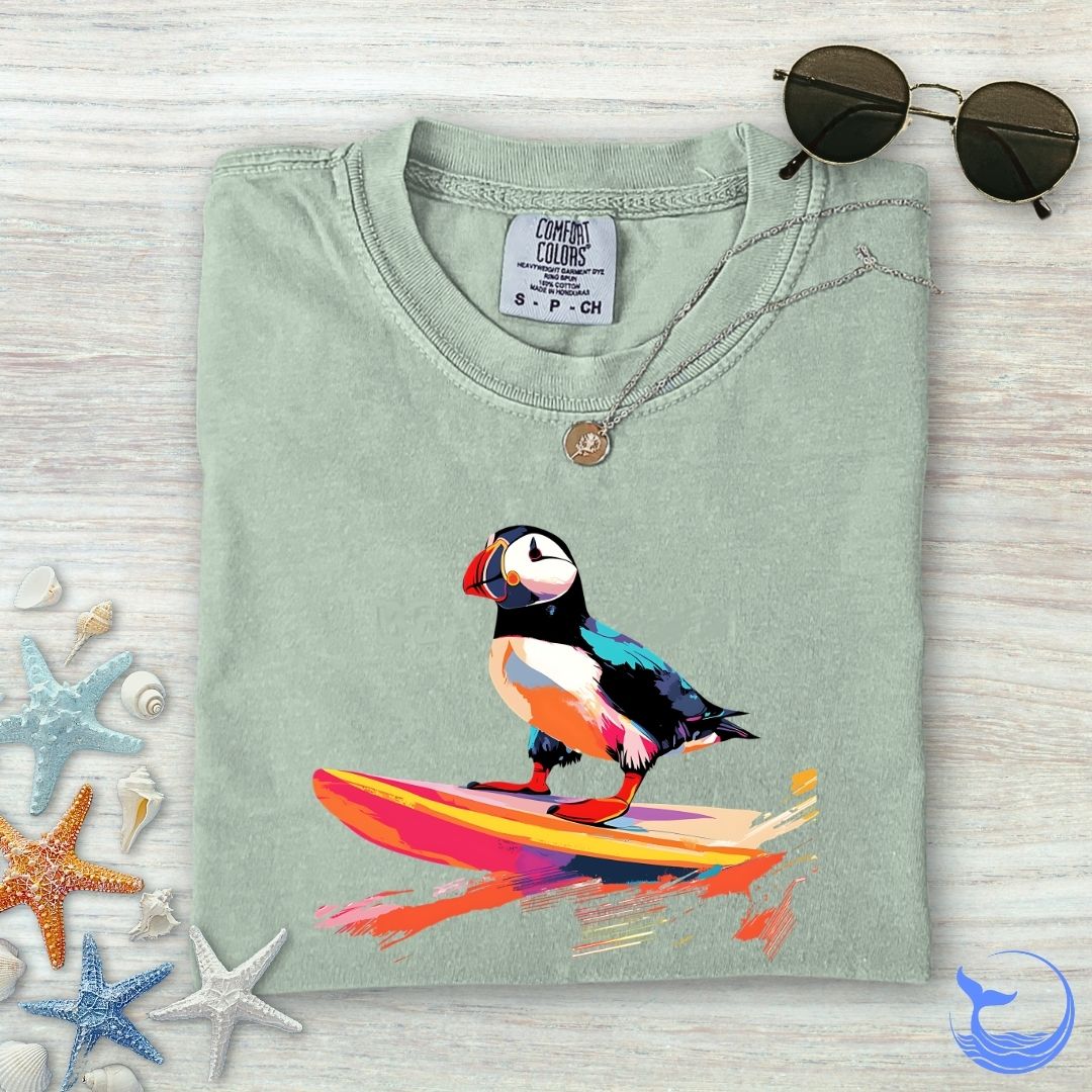 Surfer Puffin Comfort Colors T-Shirt
