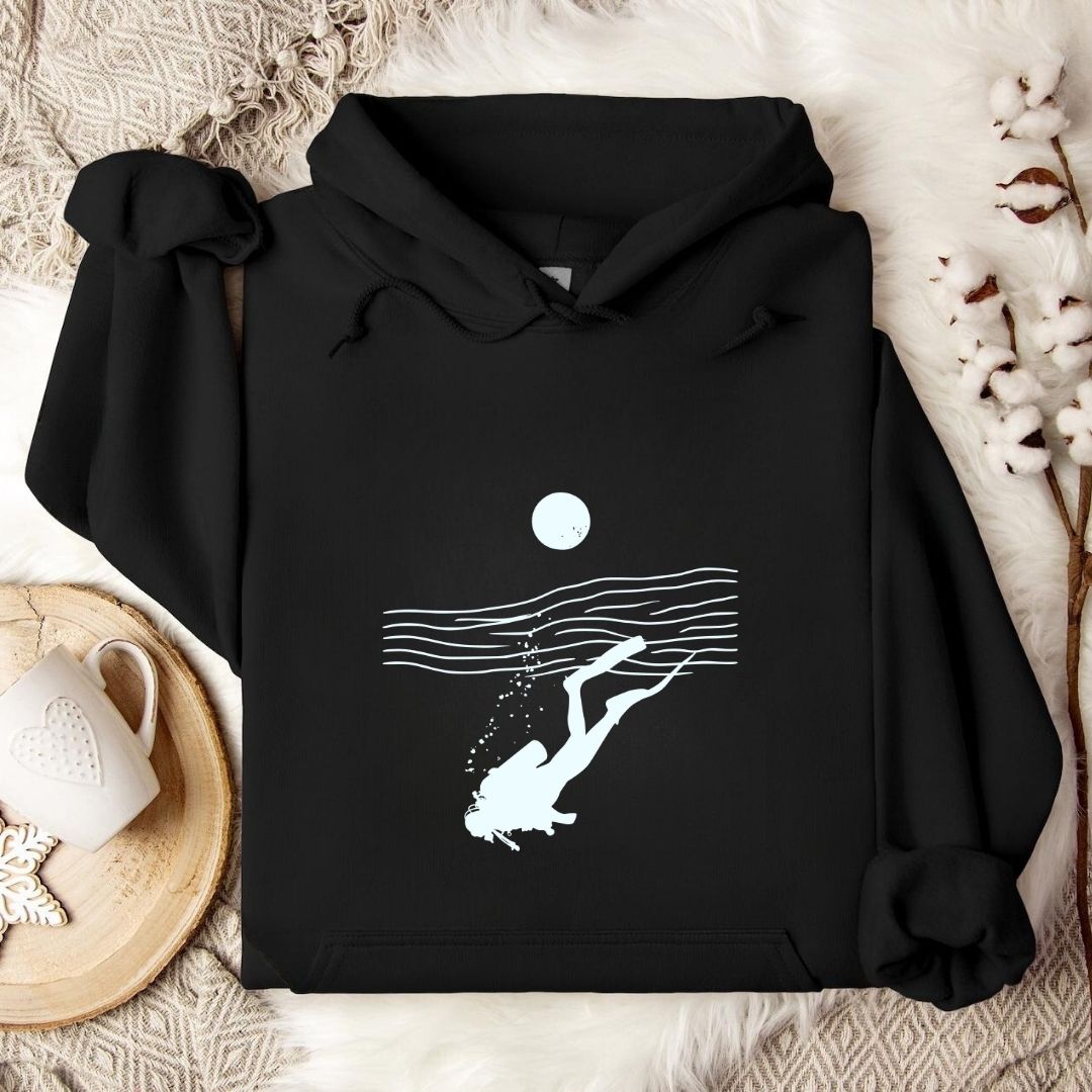 Scuba Diving Line Art Hoodie