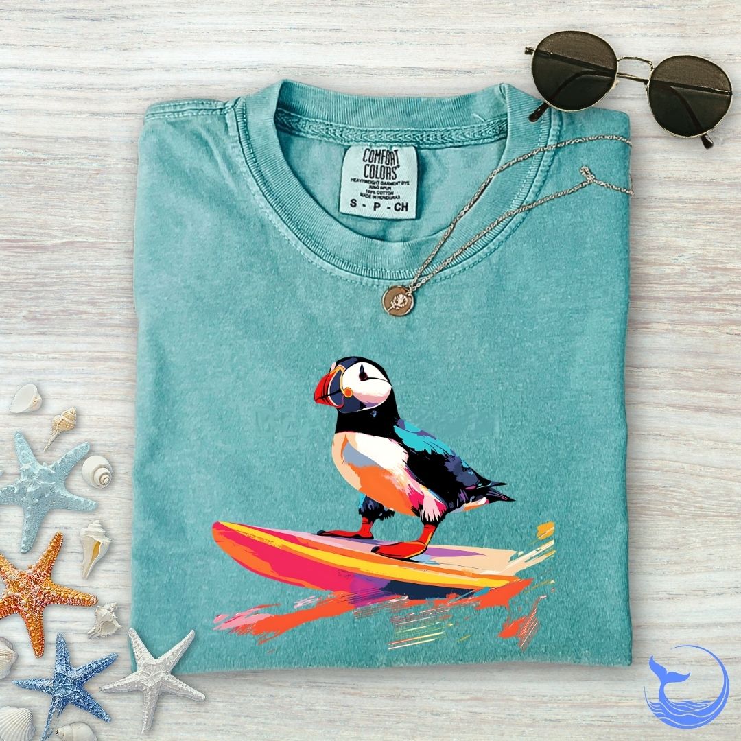 Surfer Puffin Comfort Colors T-Shirt