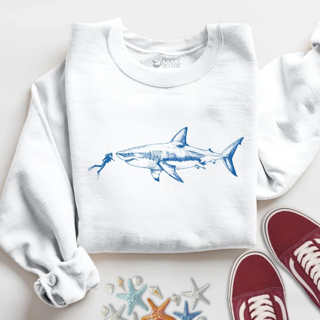 Diving With a Shark Sweatshirt