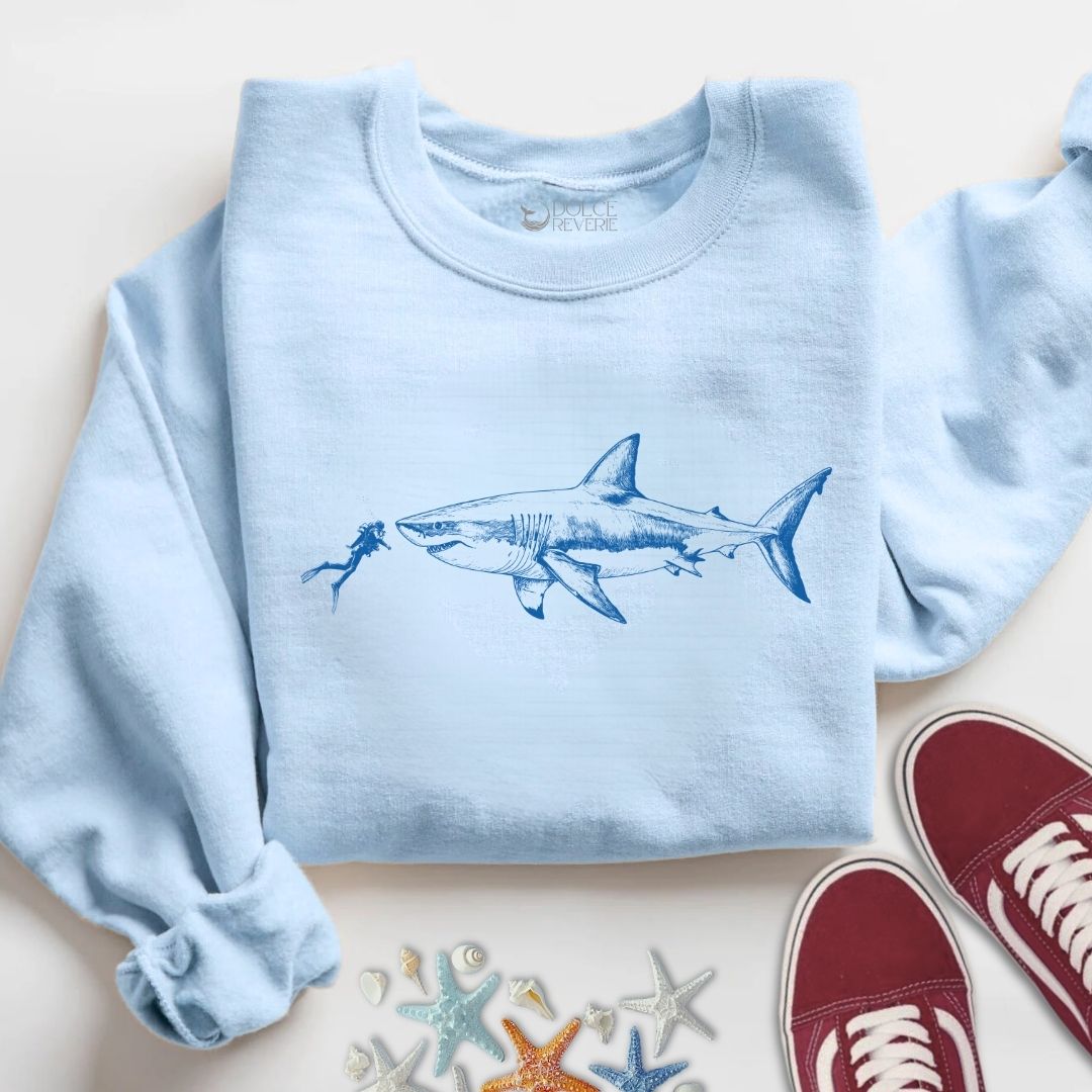 Diving With a Shark Sweatshirt