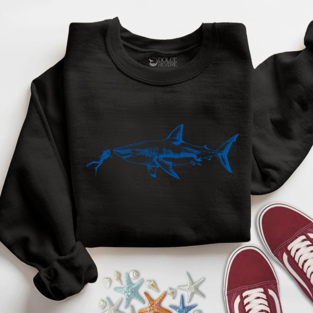 Diving With a Shark Sweatshirt