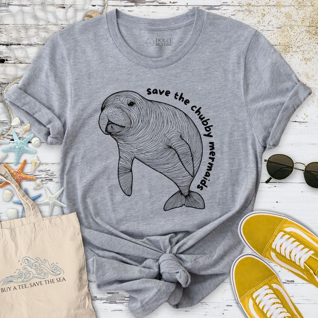 Chubby Mermaids, Manatee T-Shirt
