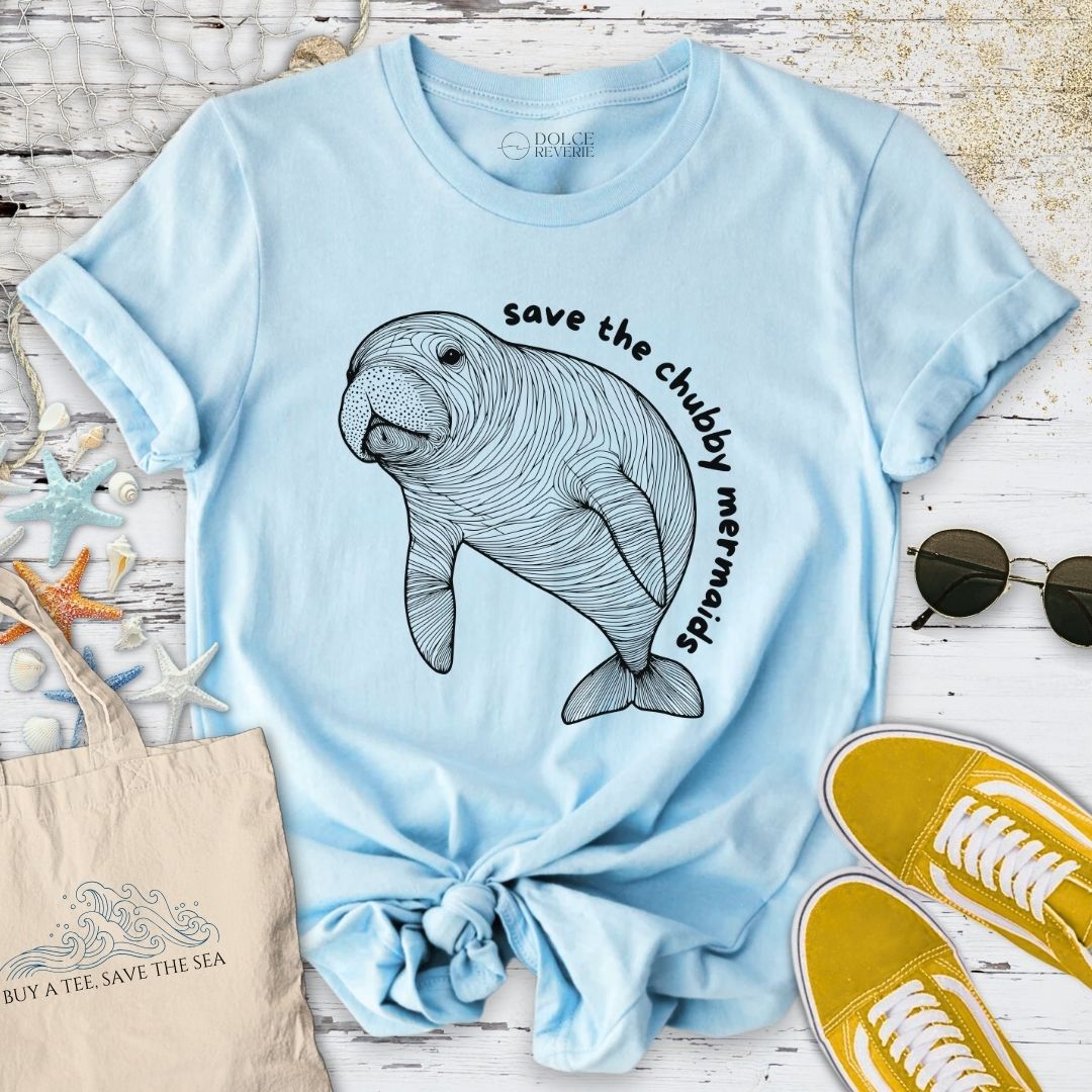 Chubby Mermaids, Manatee T-Shirt