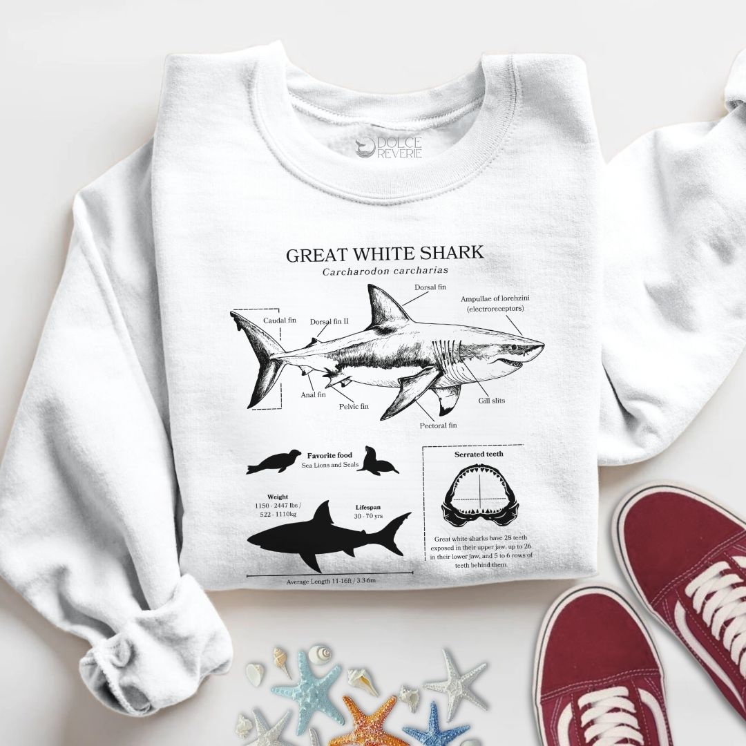 Great White Shark Anatomy Sweatshirt