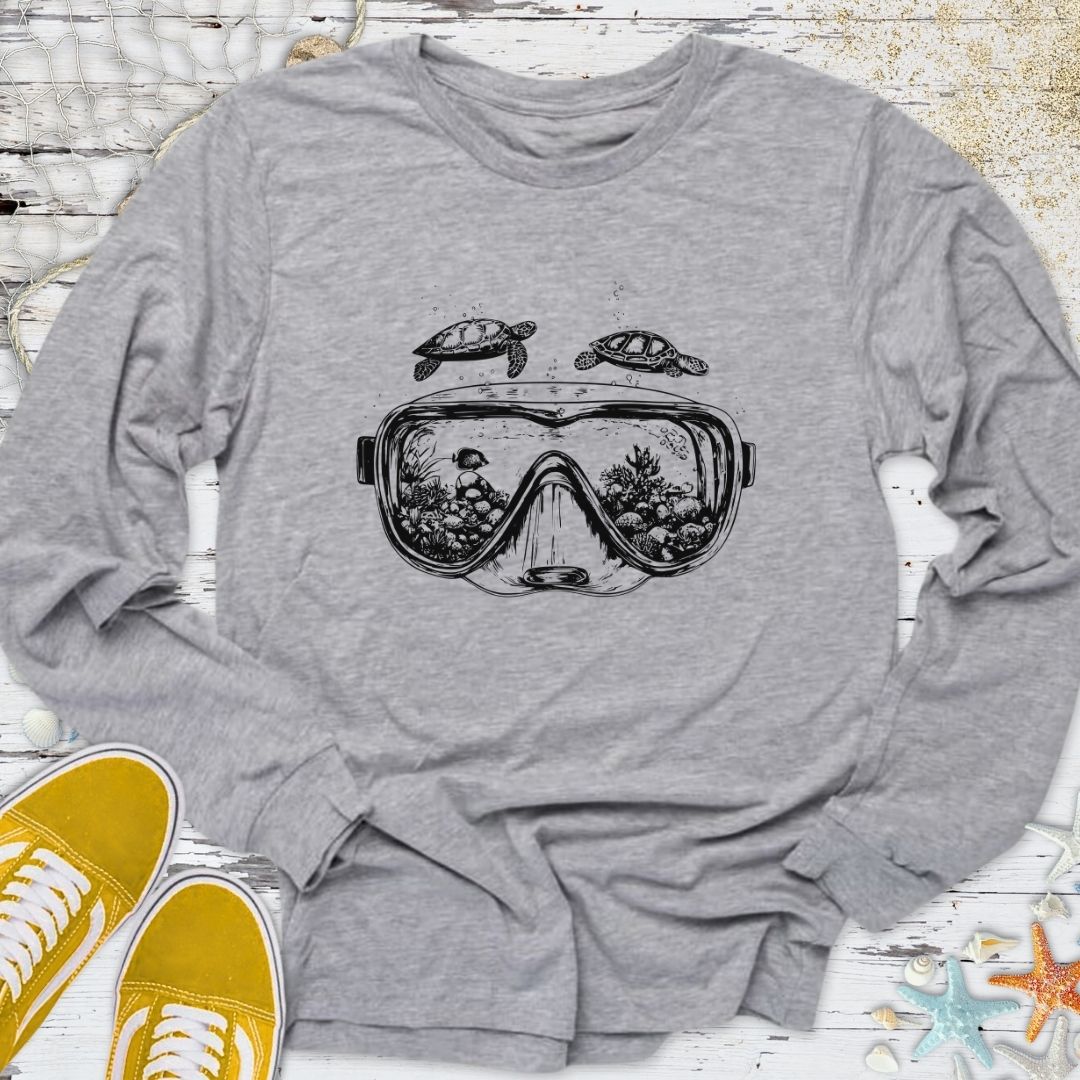 Scuba Diving Mask Long Sleeve Tee