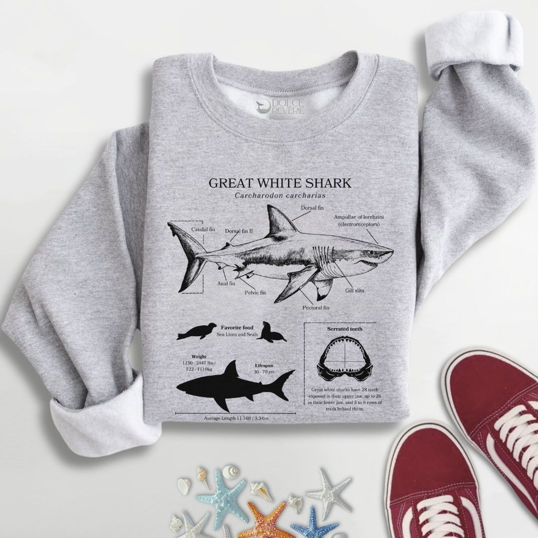 Great White Shark Anatomy Sweatshirt