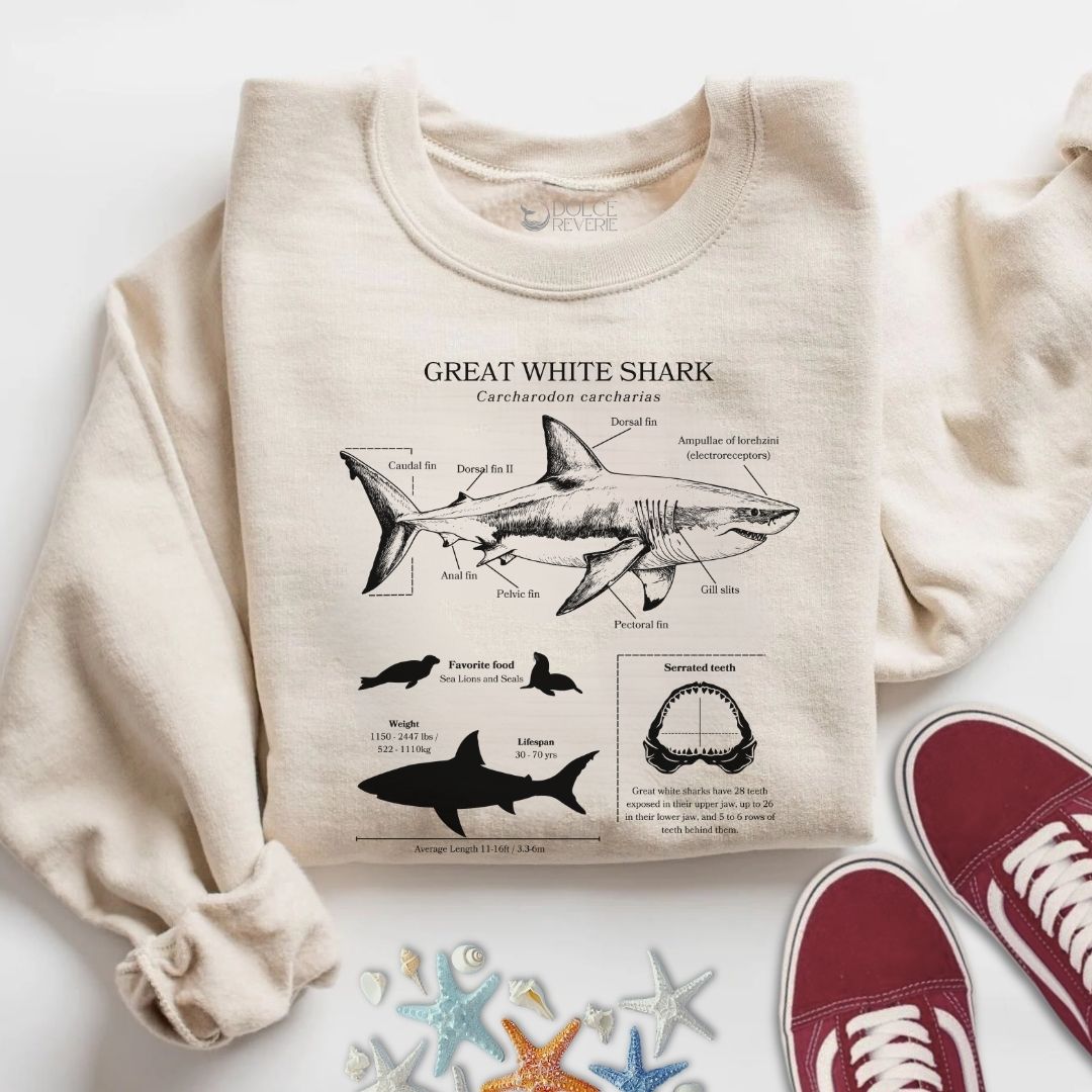 Great White Shark Anatomy Sweatshirt