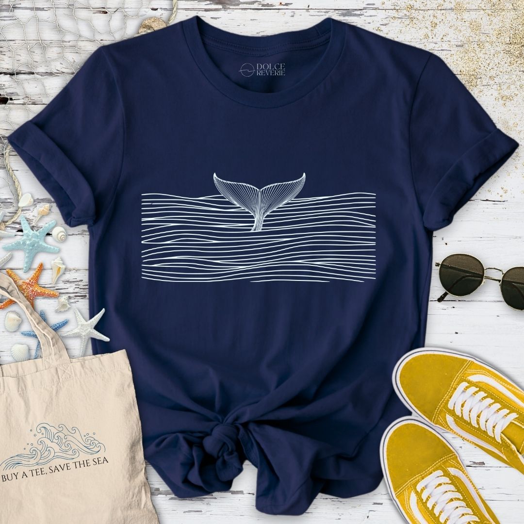 Whale Tail in a Sea of Lines T-Shirt