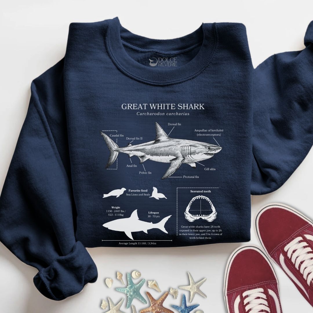 Great White Shark Anatomy Sweatshirt
