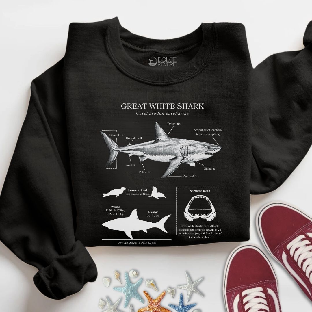 Great White Shark Anatomy Sweatshirt
