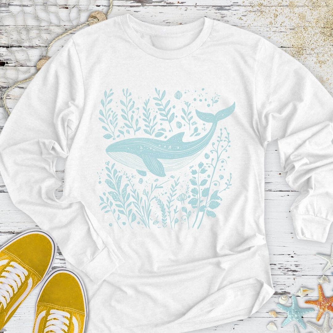 Whale & Plants Long Sleeve Tee