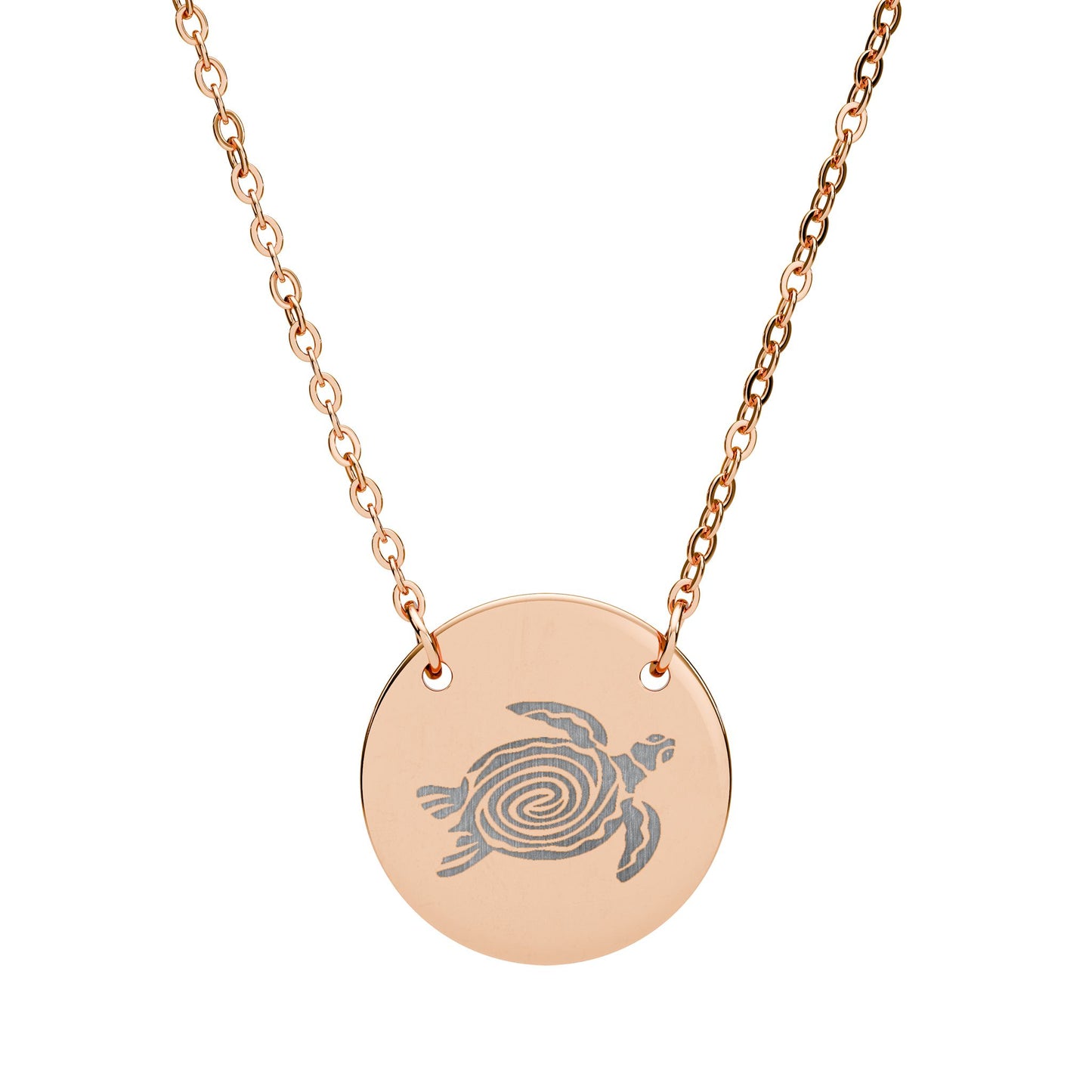 Turtle Engraved Coin Necklace