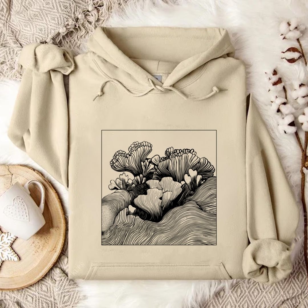 Coral Reef Line Art Hoodie