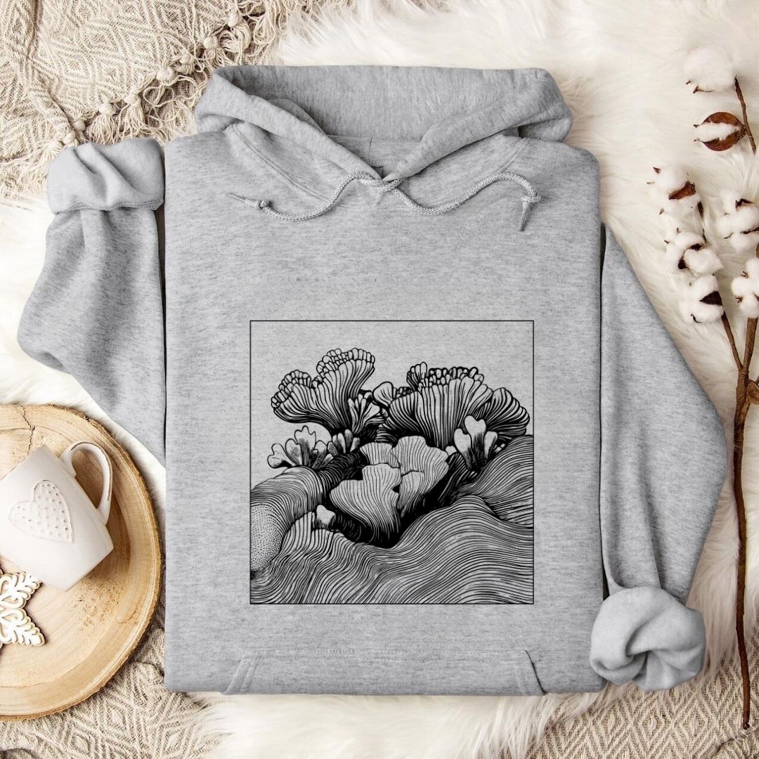 Coral Reef Line Art Hoodie