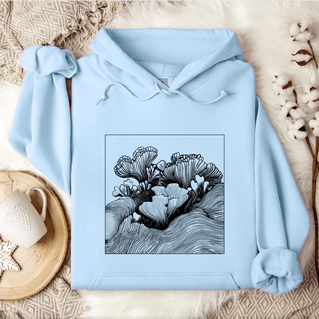 Coral Reef Line Art Hoodie