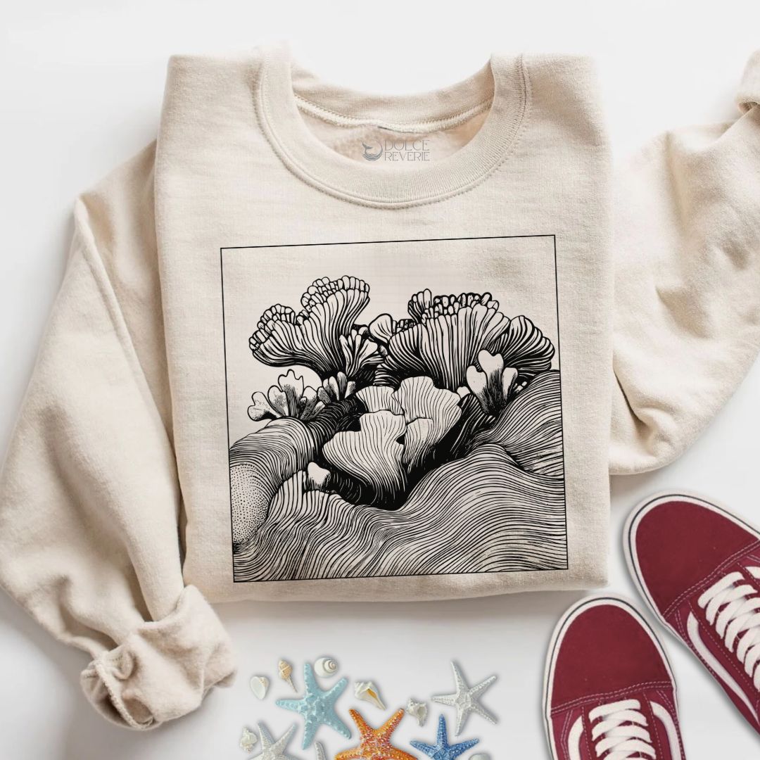 Coral Reef Line Art Sweatshirt