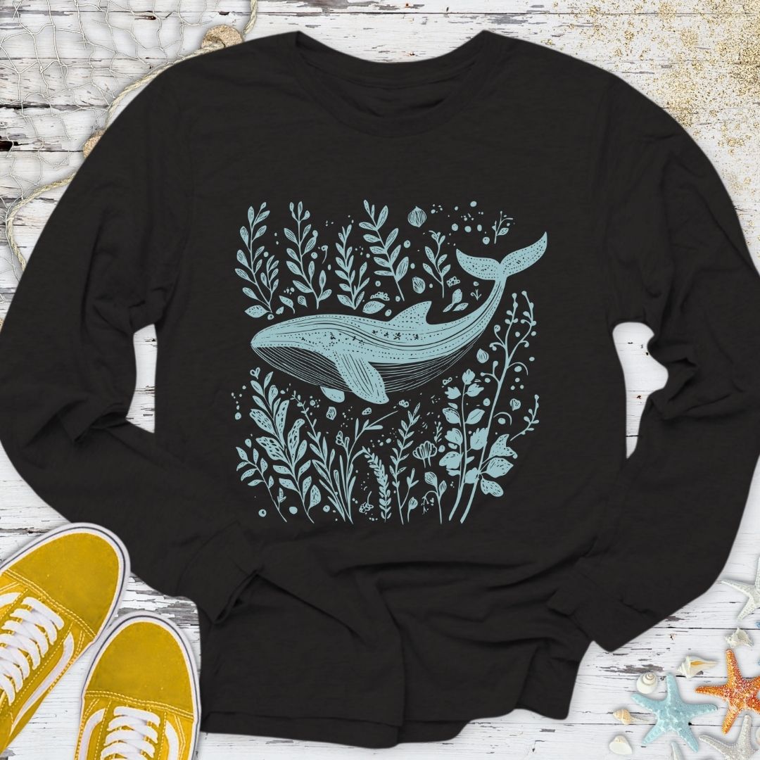 Whale & Plants Long Sleeve Tee