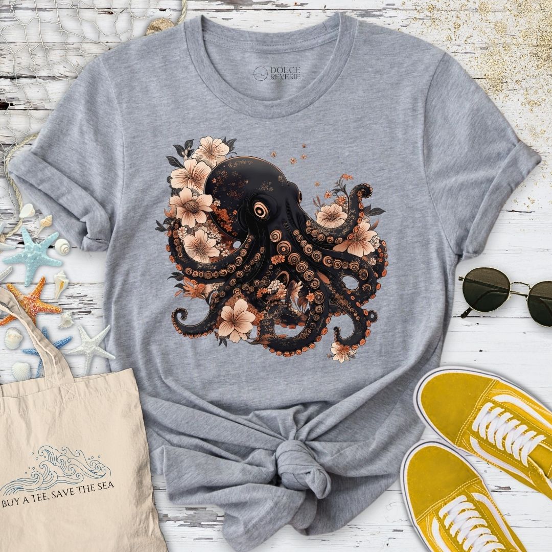 Japanese Black Octopus T-Shirt