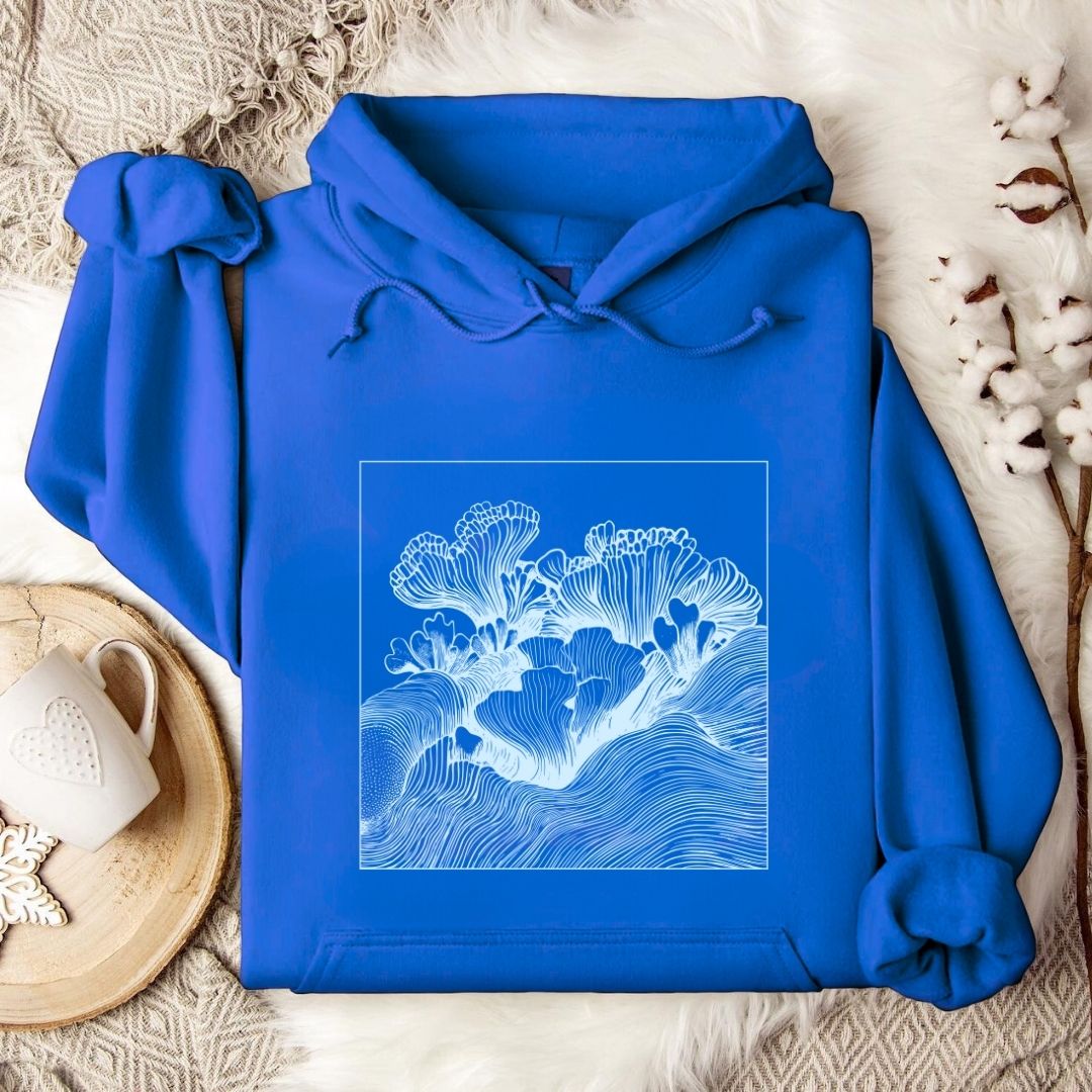 Coral Reef Line Art Hoodie