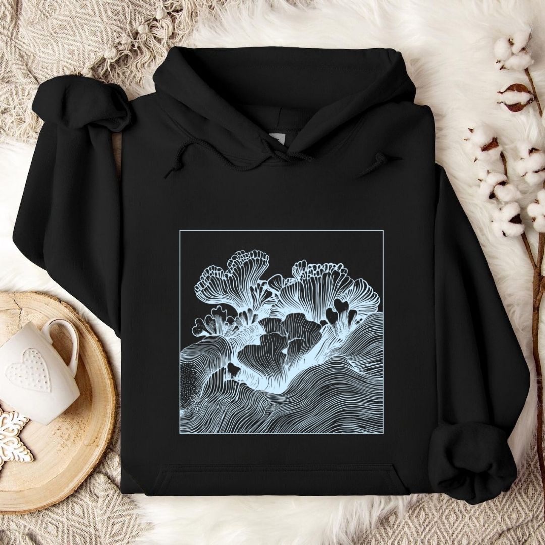 Coral Reef Line Art Hoodie
