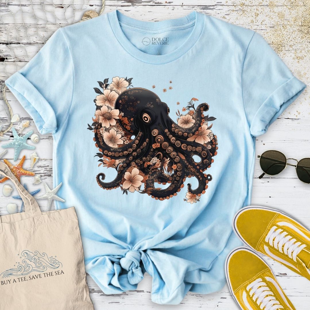 Japanese Black Octopus T-Shirt