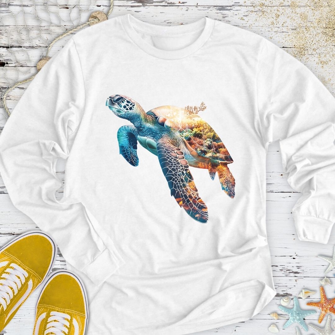 Coral Turtle Long Sleeve Tee