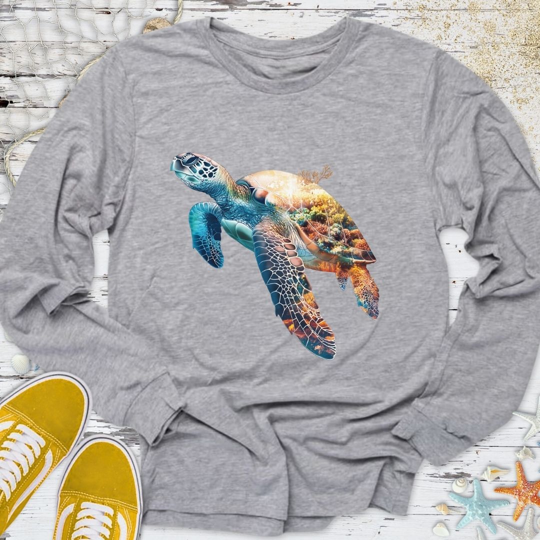 Coral Turtle Long Sleeve Tee
