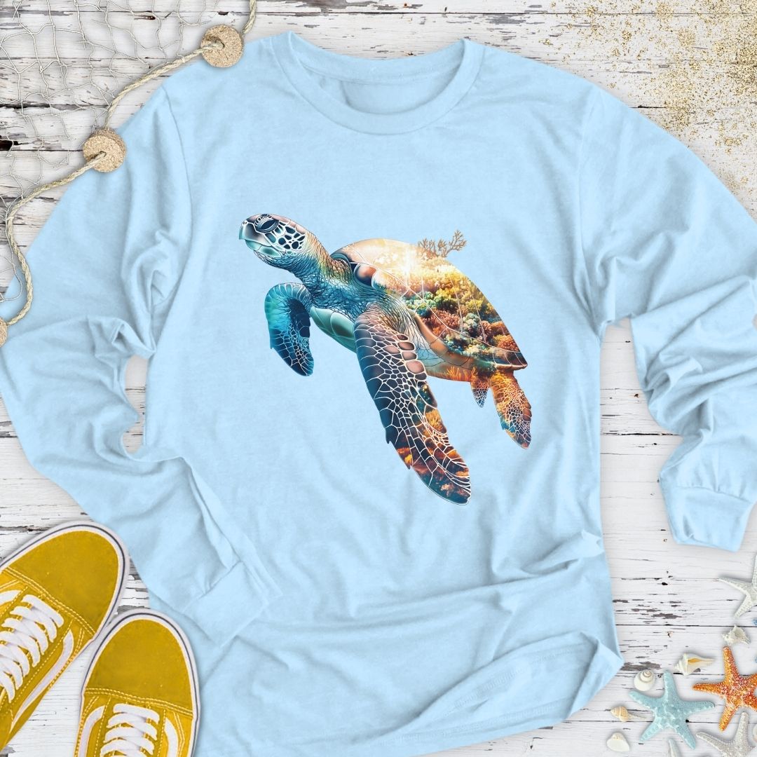 Coral Turtle Long Sleeve Tee