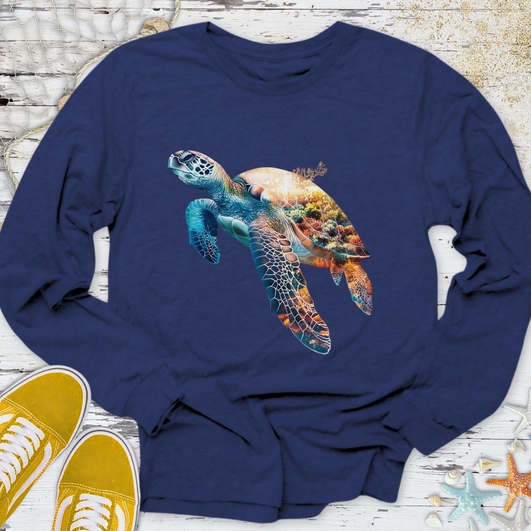 Coral Turtle Long Sleeve Tee