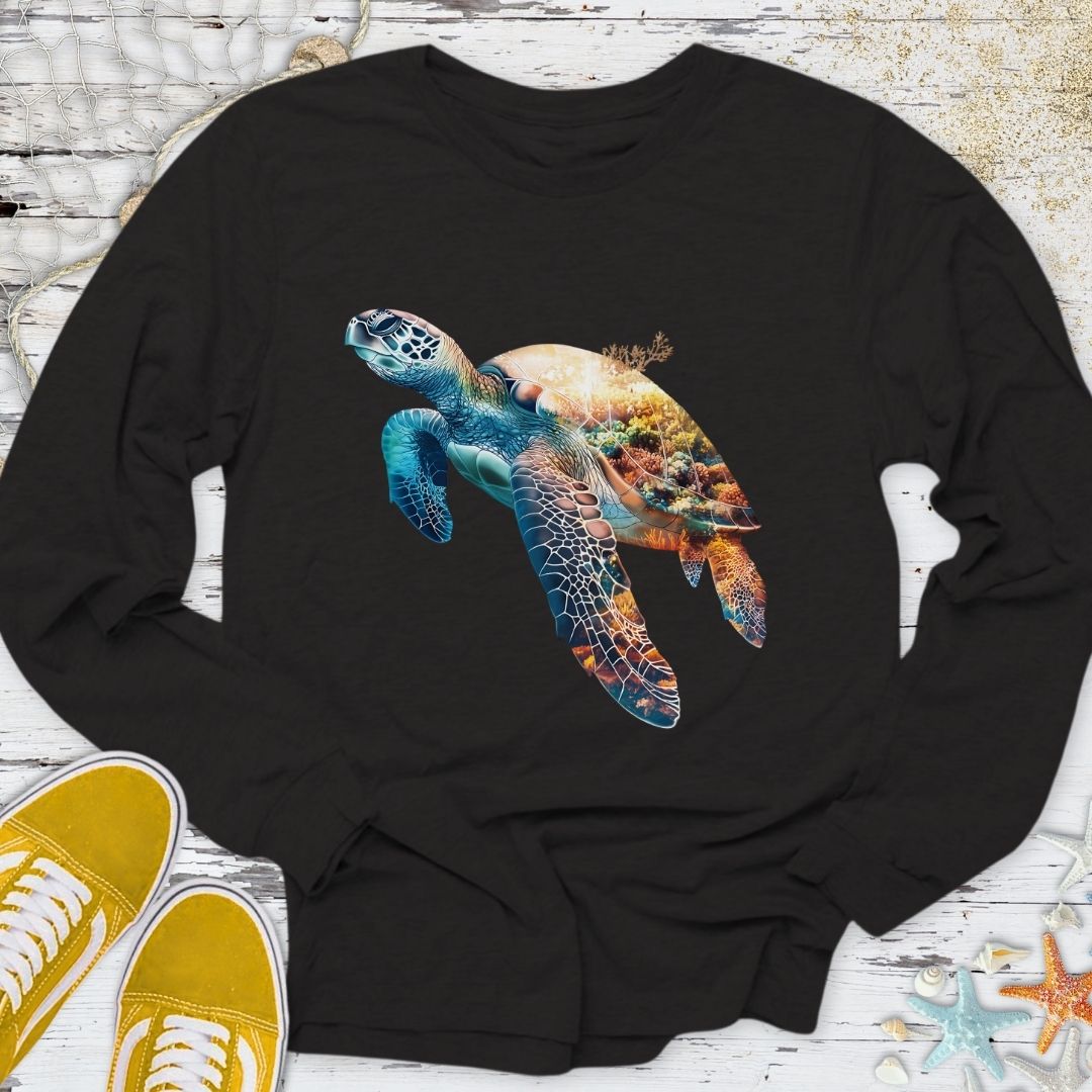 Coral Turtle Long Sleeve Tee