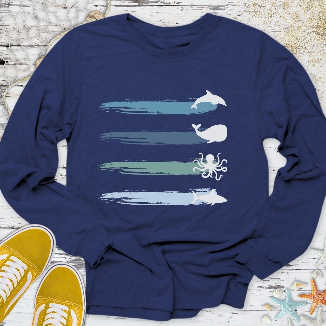 Marine Paths Long Sleeve Tee