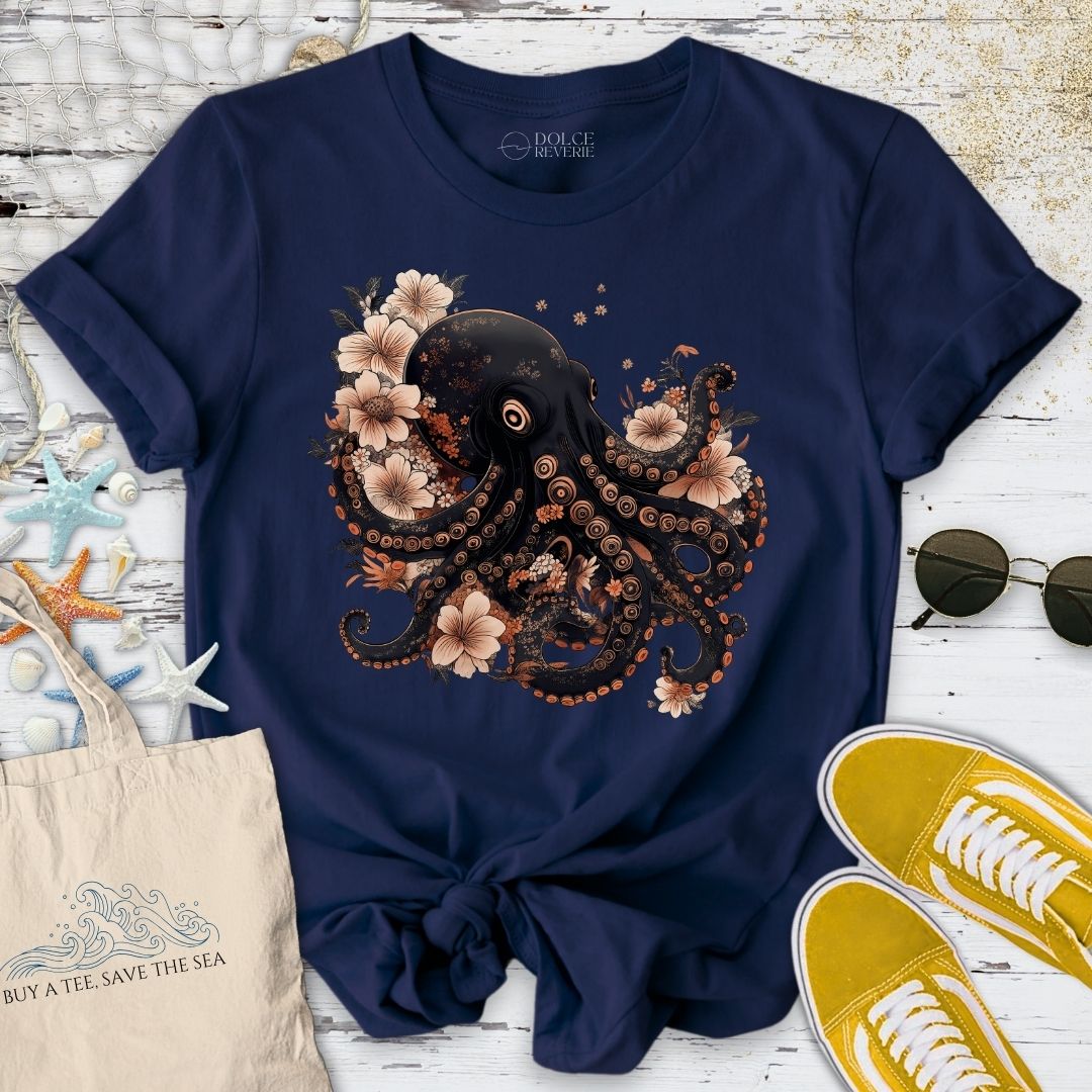 Japanese Black Octopus T-Shirt