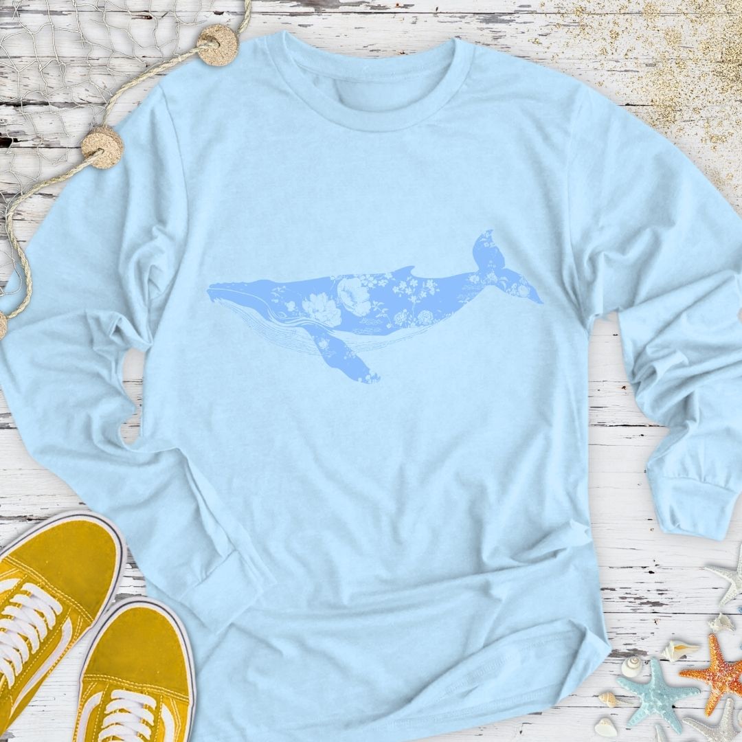 Ink Floral Whale Long Sleeve Tee