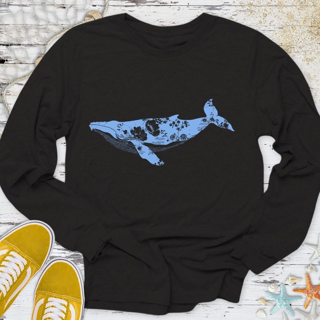Ink Floral Whale Long Sleeve Tee