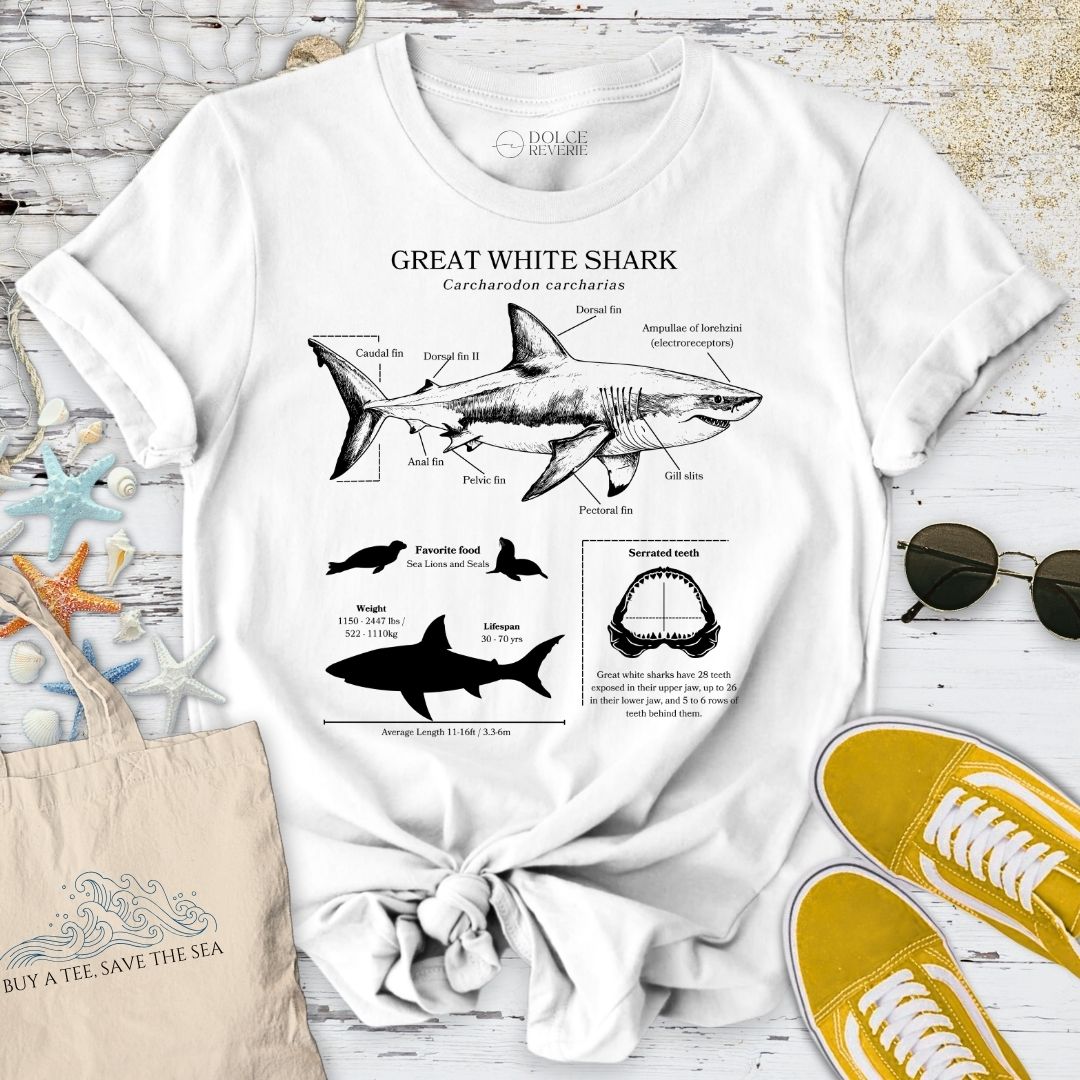 Great White Shark Anatomy T-Shirt
