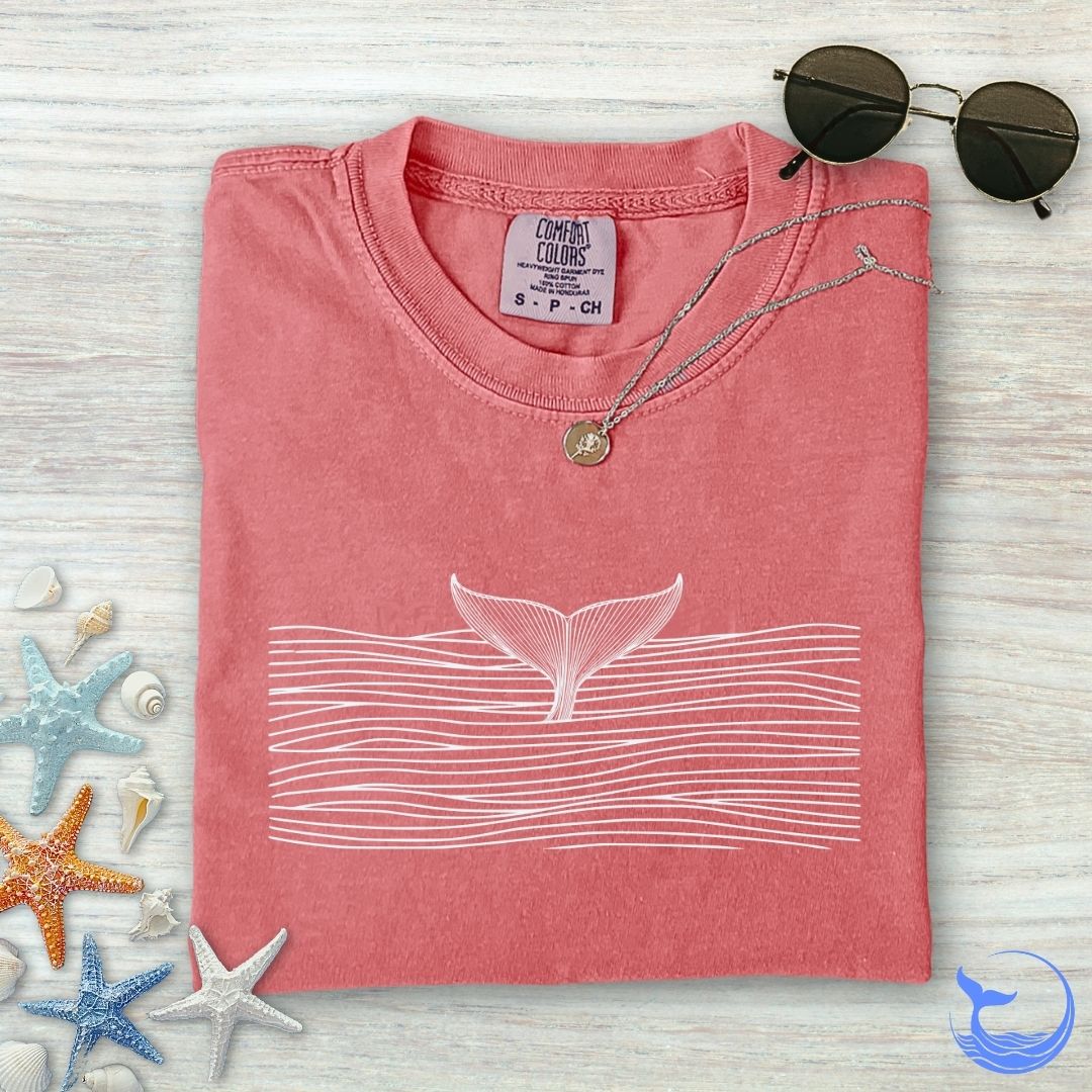 Whale in a Sea Of Lines Comfort Colors T-Shirt