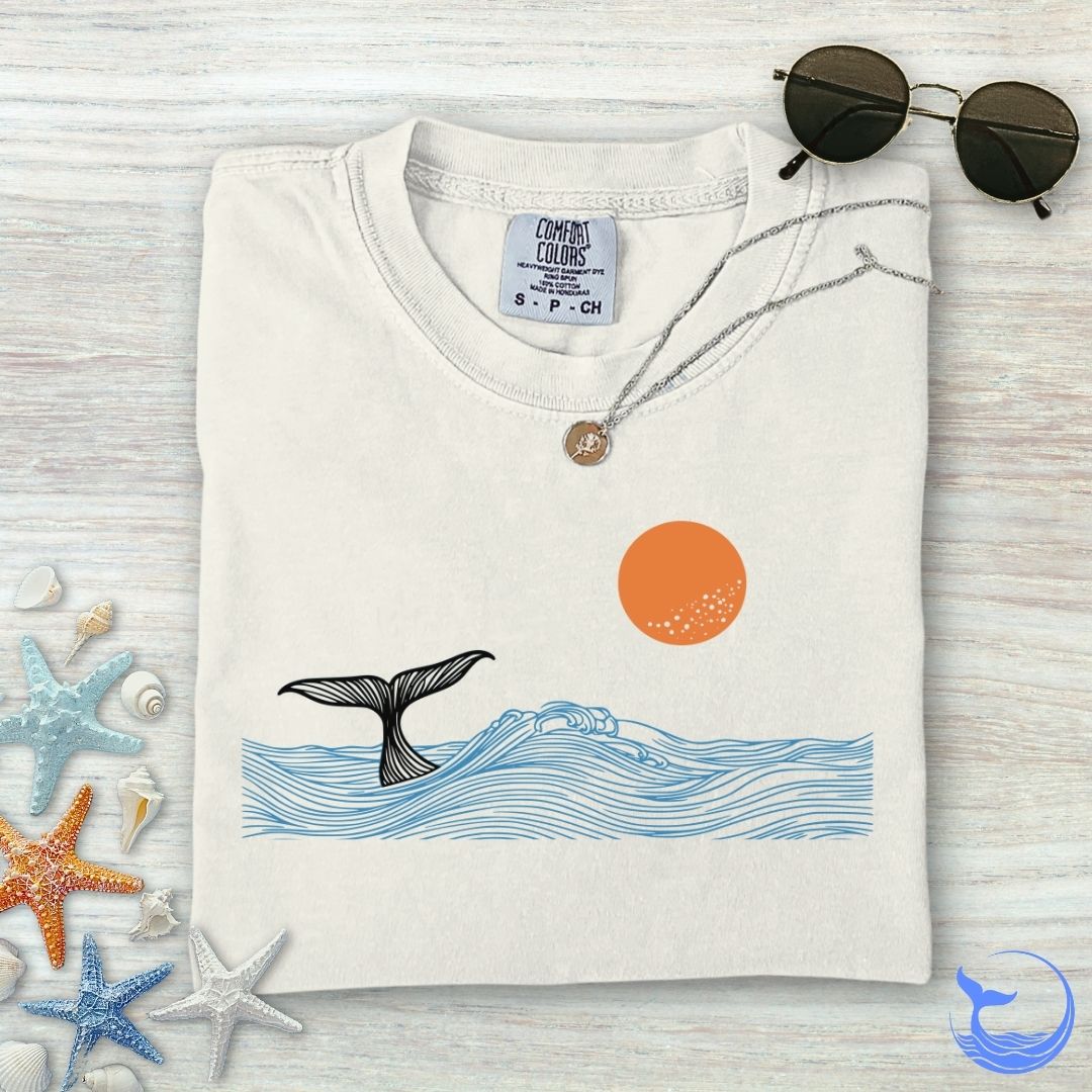 Whale Tail Sunset Comfort Colors T-Shirt