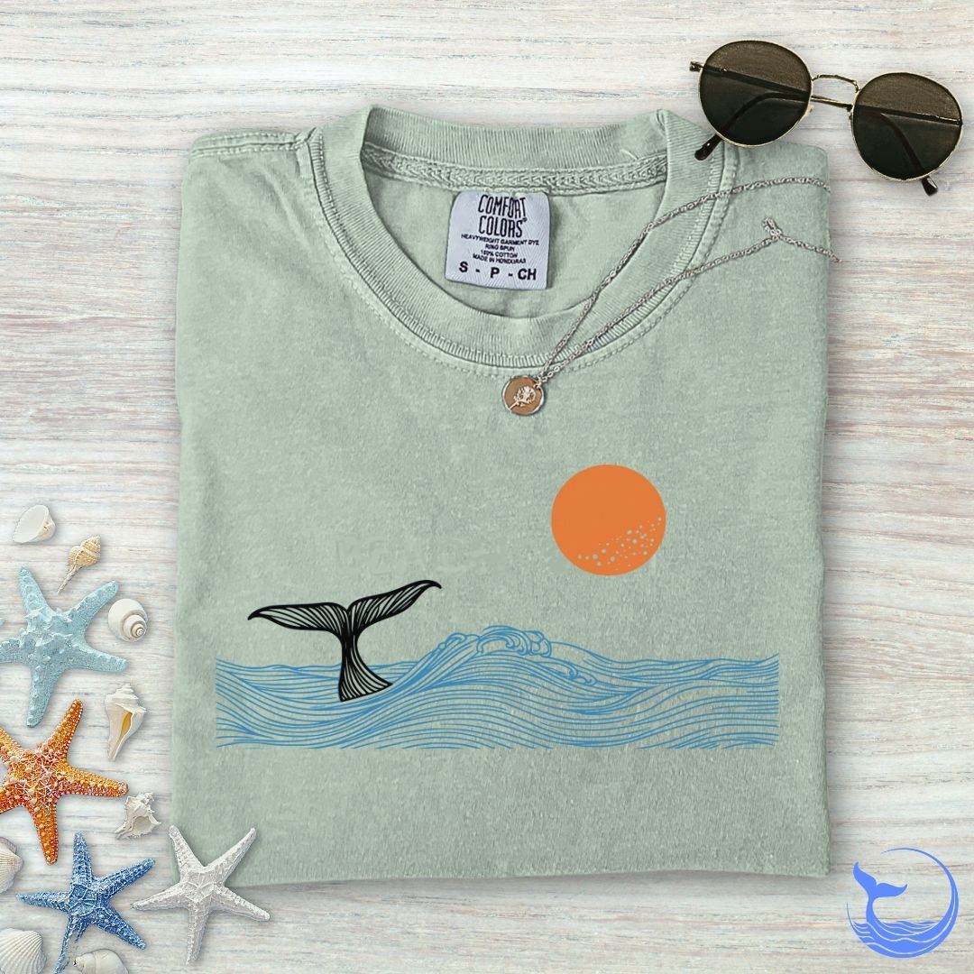 Whale Tail Sunset Comfort Colors T-Shirt