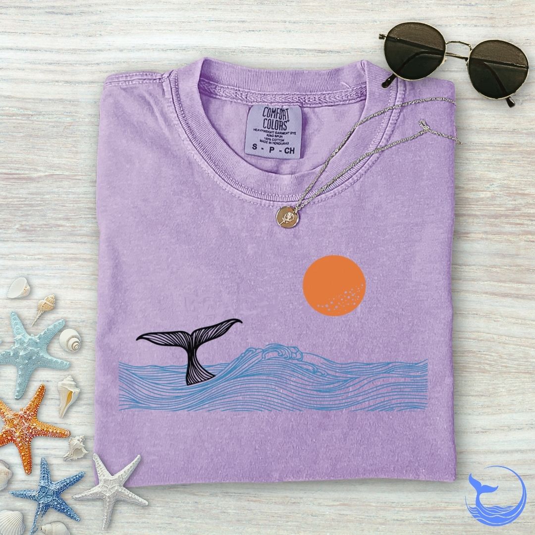 Whale Tail Sunset Comfort Colors T-Shirt