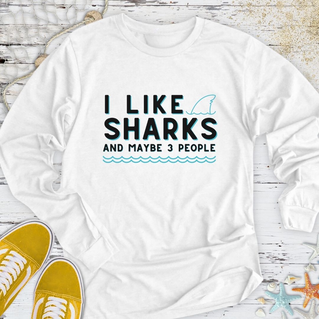 I Like Sharks Long Sleeve Tee