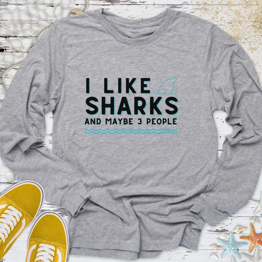 I Like Sharks Long Sleeve Tee