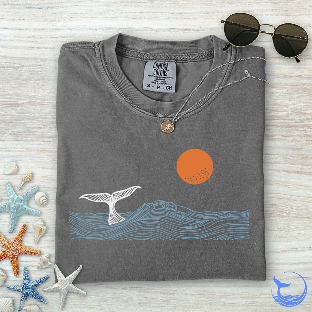 Whale Tail Sunset Comfort Colors T-Shirt