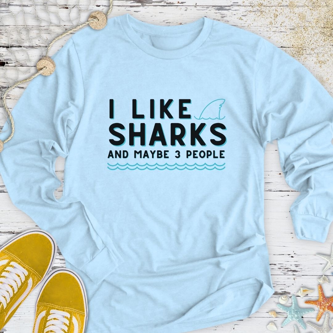 I Like Sharks Long Sleeve Tee