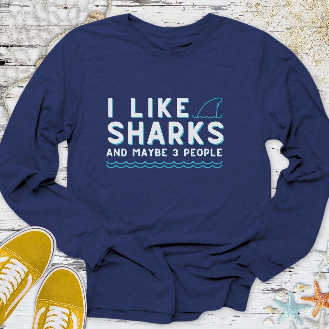 I Like Sharks Long Sleeve Tee