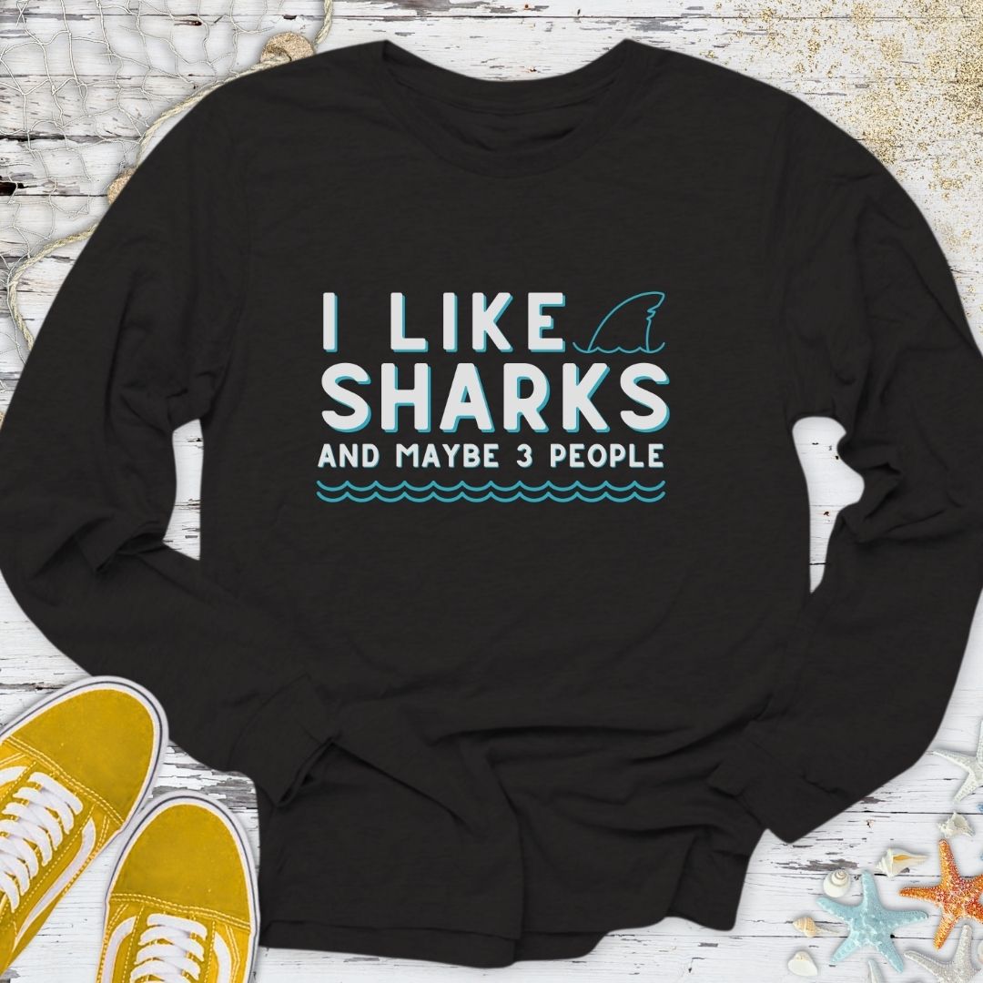 I Like Sharks Long Sleeve Tee